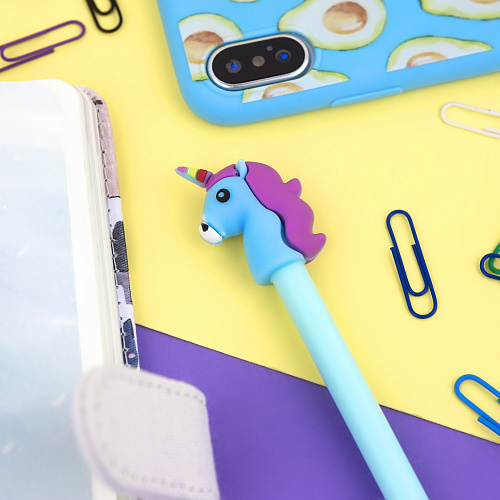 Ручка "Unicorn emoji" (голубая)