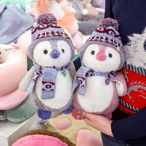 Игрушка-подушка "Пингвин Мелани" (розовый) 27см