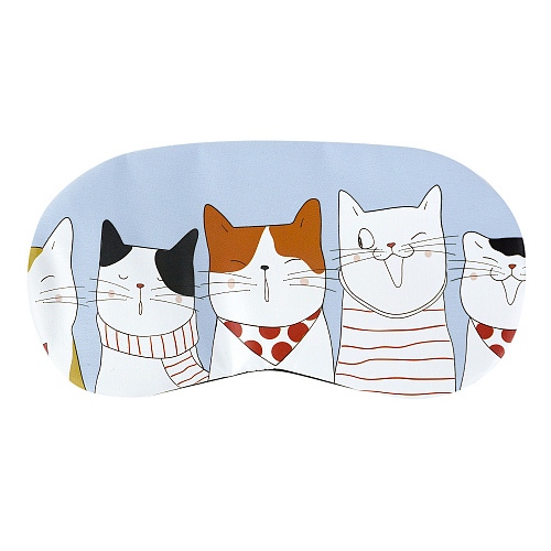 Маска для сна "Коты" (голубая)