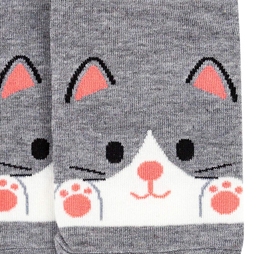 Носки короткие "Котик" (серые)