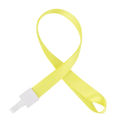 Шнурок для бейджей с пластиковым карабином (желтый)