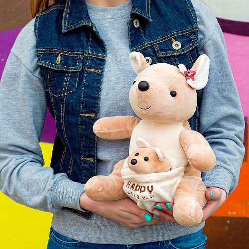 Игрушка-подушка "Кенгуру" 25см