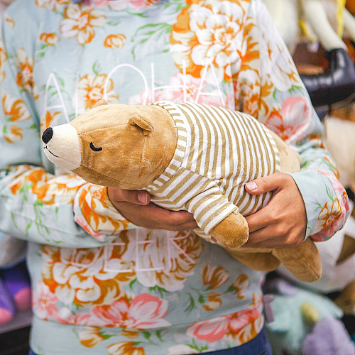 Игрушка-подушка "Полосатый мишка"