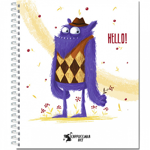 Тетрадь общая 48л на гребне, "Монстрики" фиолетовый