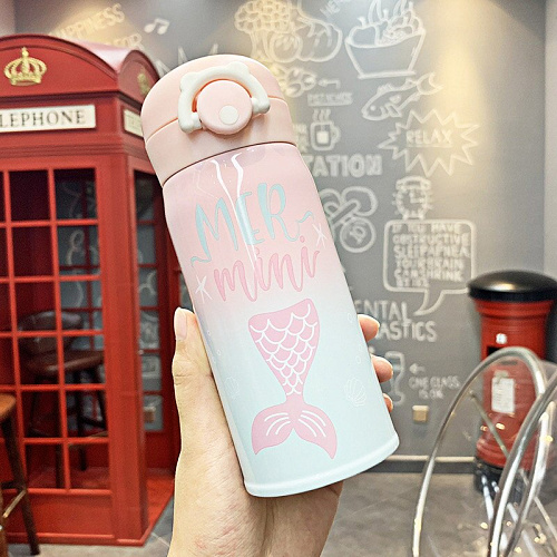 Термос "Mermaids" (мятный снизу)