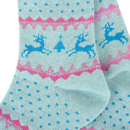 Носки теплые "Олени" (голубые)