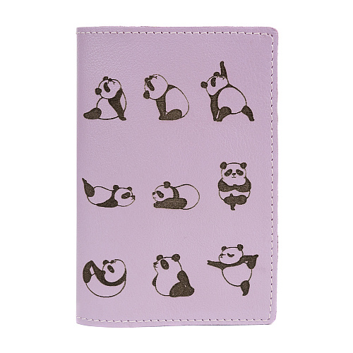 Обложка для паспорта "Панды" (кожа)