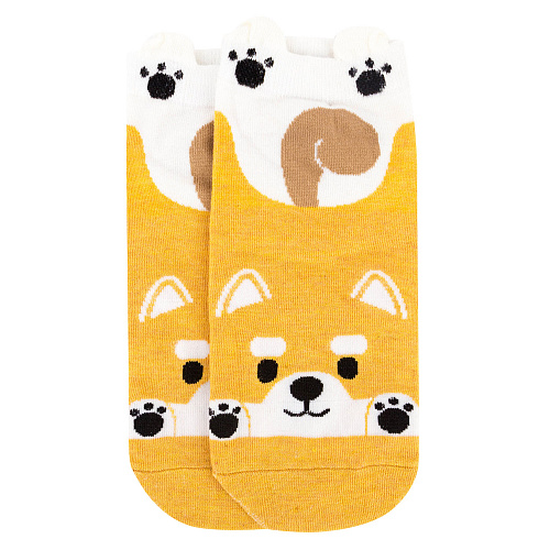 Носки короткие "Собачка" (оранжевые)