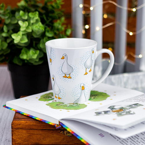 Кружка латте малая "Гуси"