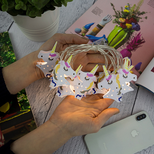 Гирлянда "Единороги" (теплый белый), LED