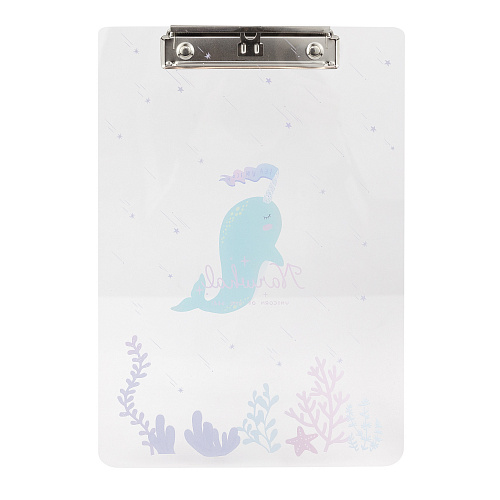Папка-планшет "Прозрачный" (нарвал и кораллы)