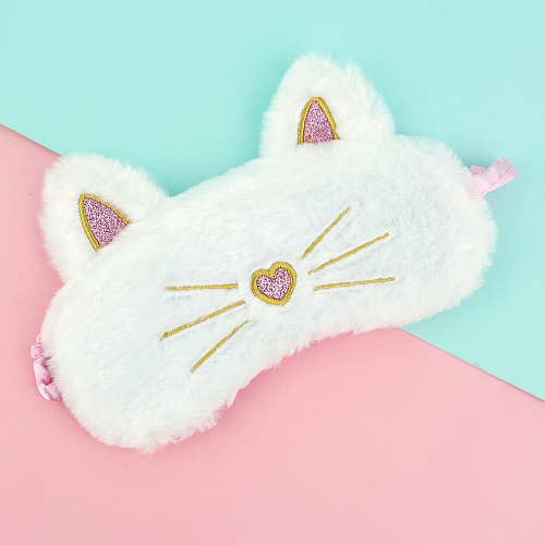 Маска для сна "Пушистый кот" (белый)