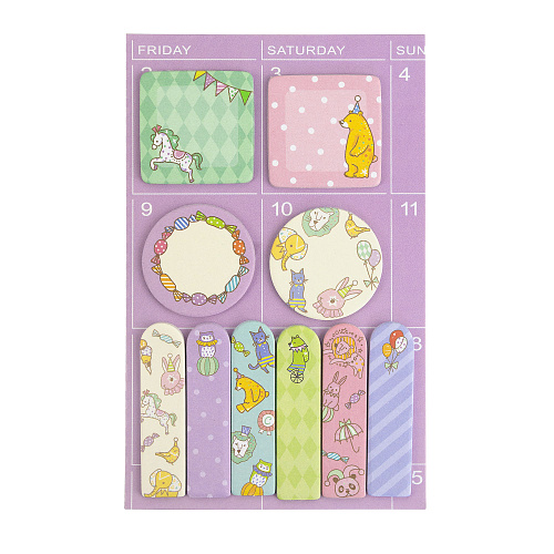 Набор стикеров для записей разного размера (фиолетовый)