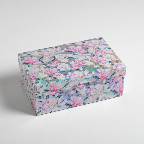 Подарочная коробка «Цветы - Металлик», 24 х 15,5 х 9,5 см