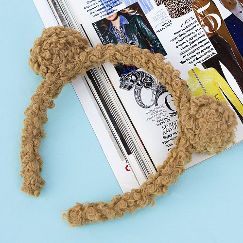 Ободок-повязка "Ушки мишки" (коричневый)