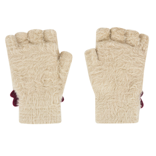 Варежки с рожками (бежевые)