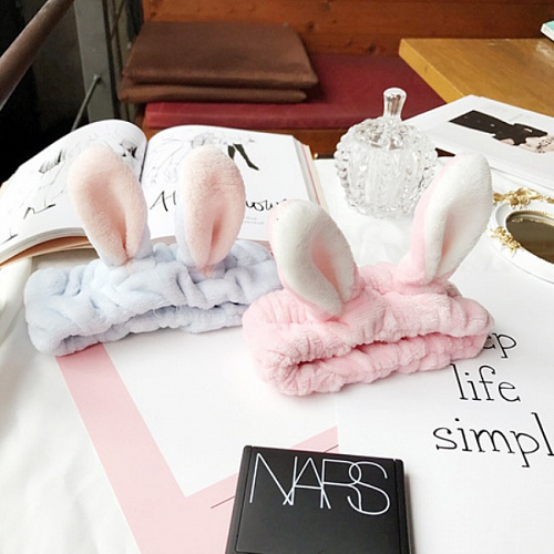 Повязка на голову "Ушки зайки" (розовый)