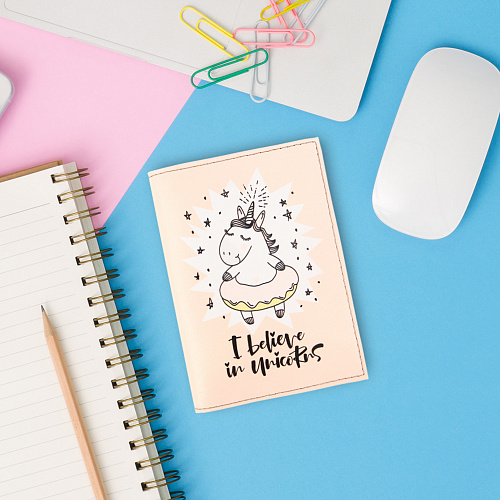 Обложка для паспорта "Единорог" (кожа)