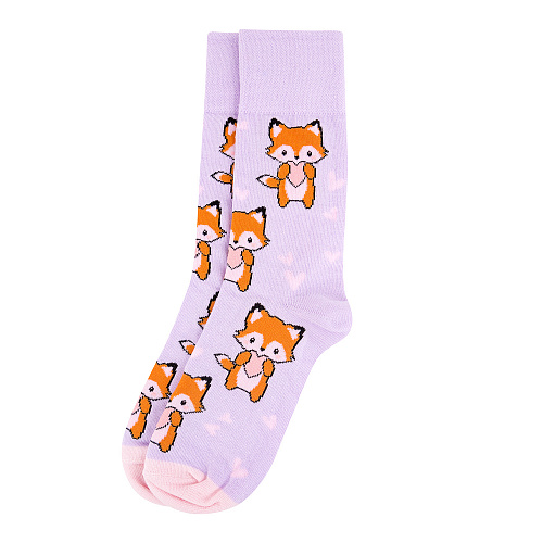 Носки "Лисы с сердечками", разм.35-39