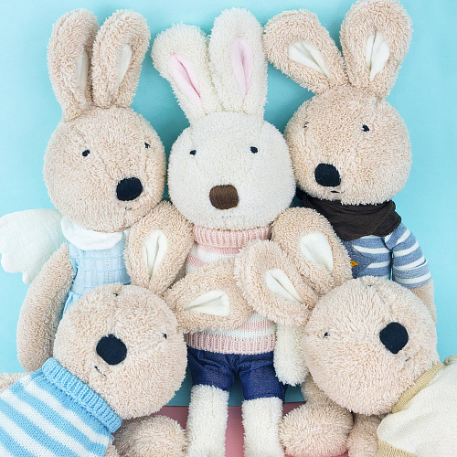 Игрушка-подушка "Зайка в розовом свитере" 45см