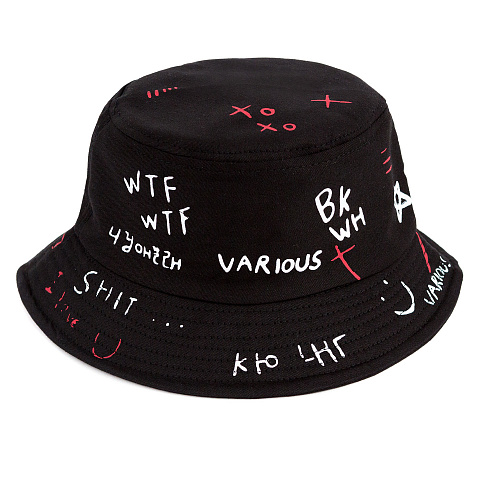 Панама "Надписи" (черная)