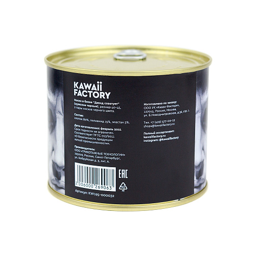 Носки в банке "Давид советует" (мужские, черные)