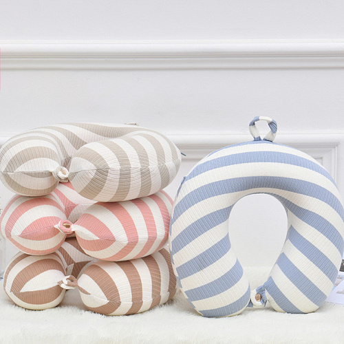 Подушка для путешествий "Полоски", Memory Foam (розовая)