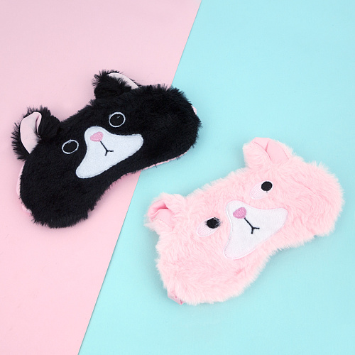 Маска для сна "Curious cat" (розовый)