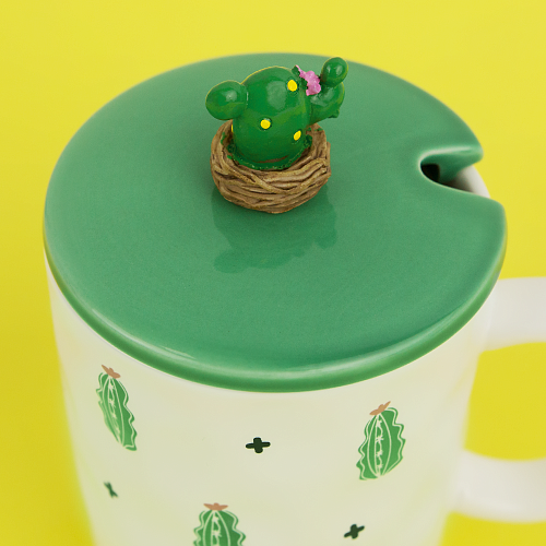 Кружка с крышкой "Кактус"