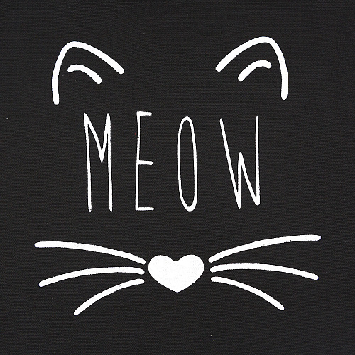 Эко-сумка шоппер с принтом "Meow" (черная)