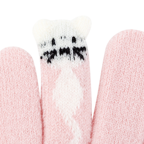 Перчатки сенсорные "Котик Ми", розовые