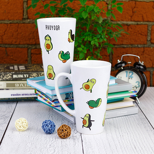 Кружка большая "Авокадо и йога"