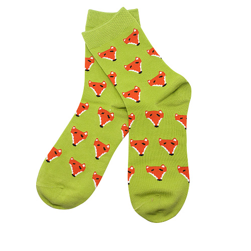 Носки "Лисы" (зеленые)