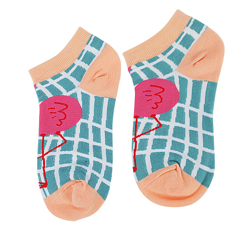 Носки короткие "Фламинго" (в клетку)