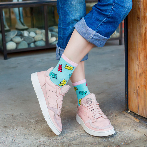 Носки "Мишки на мятном", разм.35-39