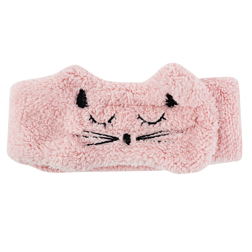 Повязка на голову "Спящий котик", пудра