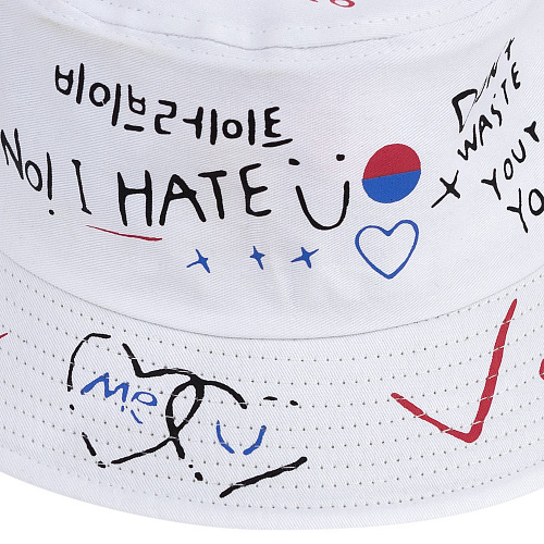 Панама "Надписи" (белая)