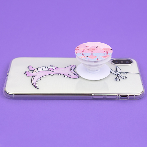 Держатель для телефона/попсокет "Pastel flamingo"