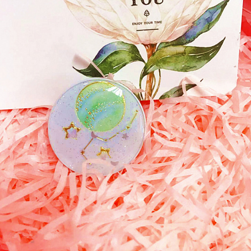 Держатель для телефона/попсокет "Космос" (зеленый)