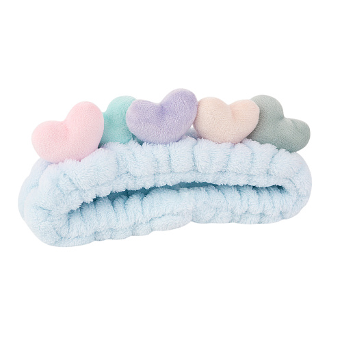 Повязка на голову "Сердечки" (голубая)