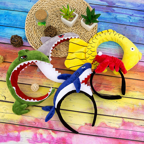 Повязка на голову "Акула", серый