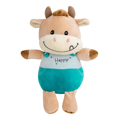 Игрушка-подушка "Бычок Тим" 25 см бирюза