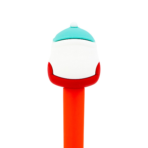 Ручка "Новый год" снеговик в голубой шапке