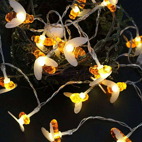 Гирлянда "Пчелки" (теплый белый), LED, батарейка