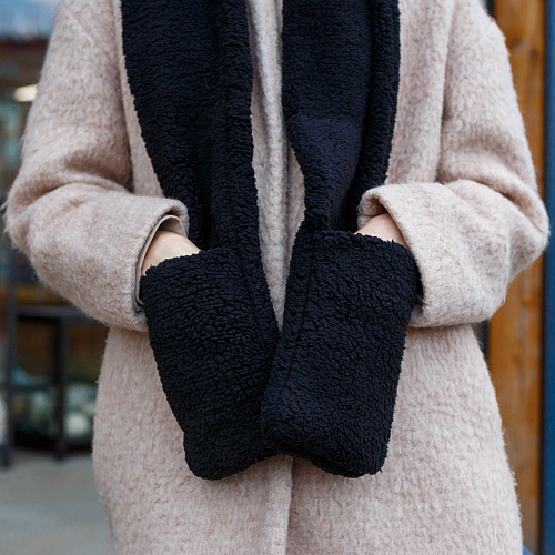 Шарф-капюшон "Котик" (черный)