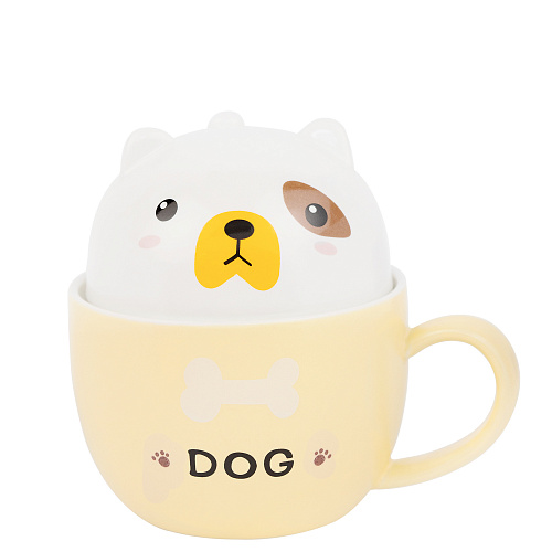 Чашка с крышкой-собакой