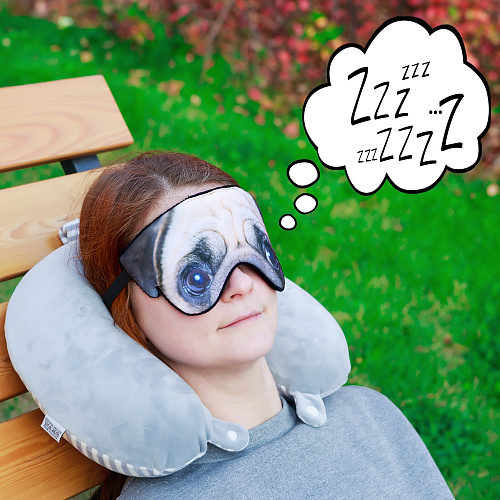 Маска для сна "Мопсик"