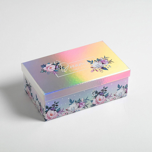 Подарочная коробка «Цветы - Металлик», 20 х 12,5 х 7,5 см