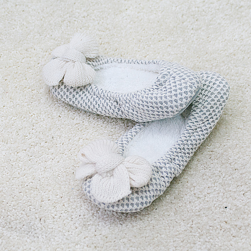 Тапочки-балетки "Белый бантик"