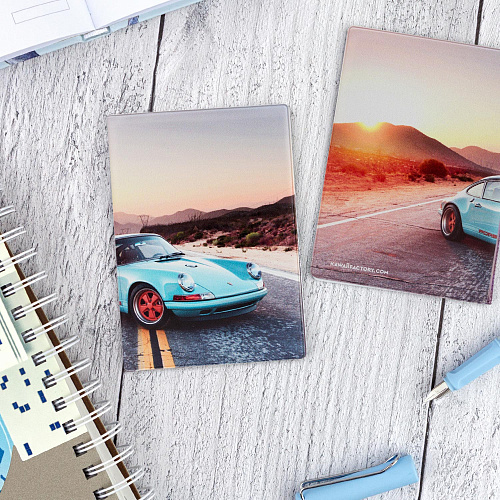 Обложка на автодокументы "Porsche blue"